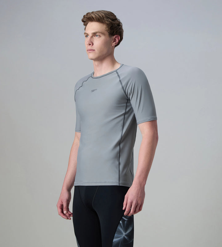 Men's Enduraflex Short Sleeve Suntop - Coin Grey & Electric Lime