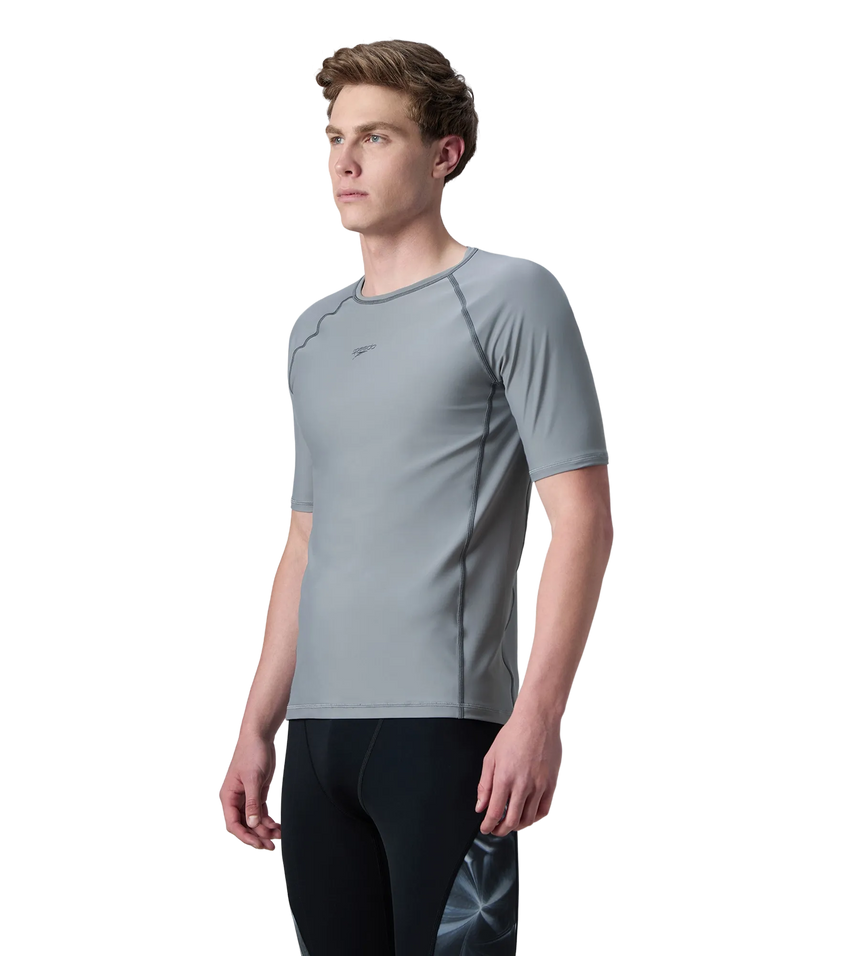 Men's Enduraflex Short Sleeve Suntop - Coin Grey & Electric Lime