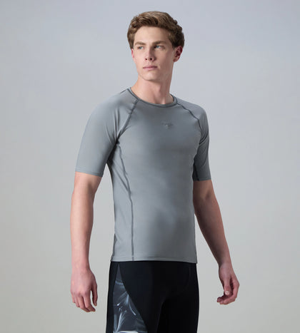 Men's Enduraflex Short Sleeve Suntop - Coin Grey & Electric Lime