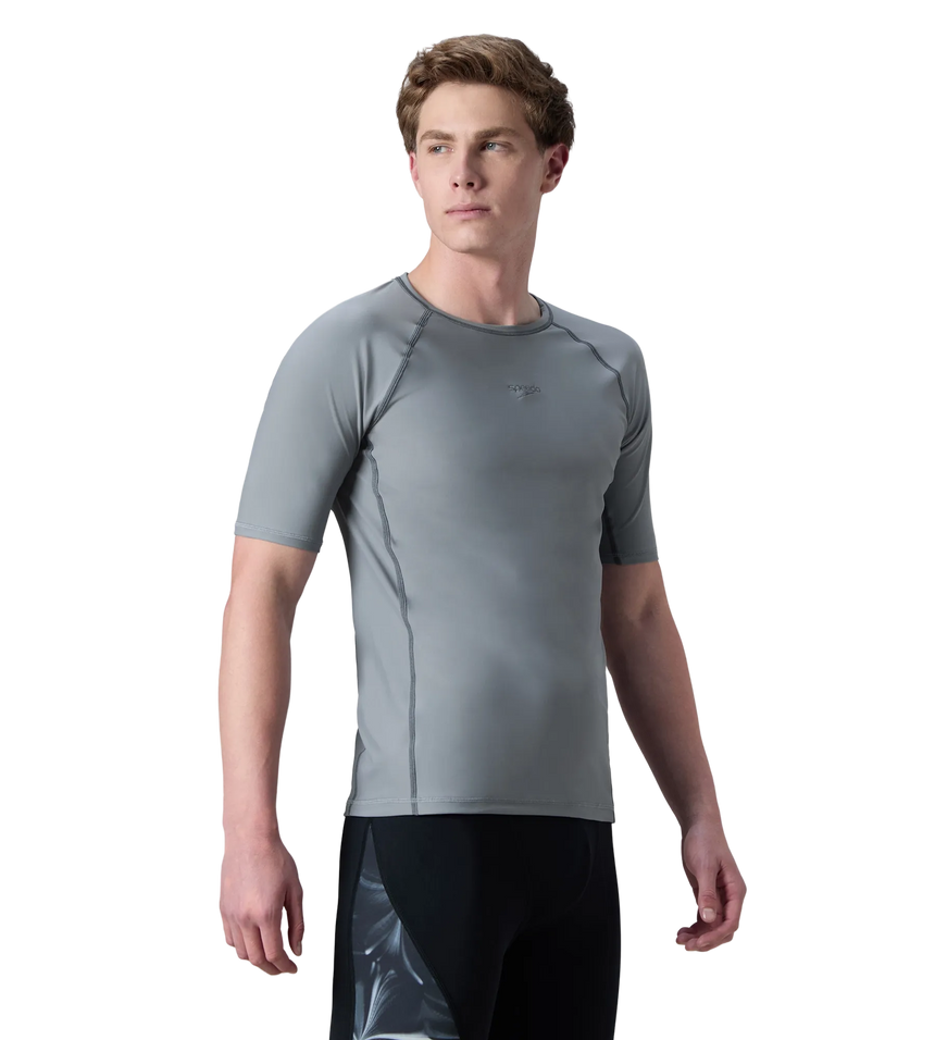 Men's Enduraflex Short Sleeve Suntop - Coin Grey & Electric Lime