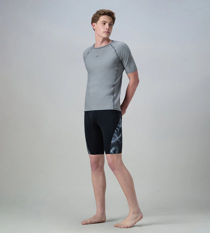 Men's Enduraflex Short Sleeve Suntop - Coin Grey & Electric Lime