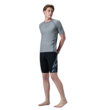 Men's Enduraflex Short Sleeve Suntop - Coin Grey & Electric Lime