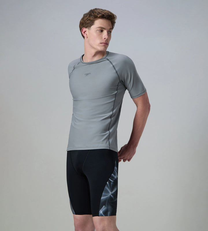 Men's Enduraflex Short Sleeve Suntop - Coin Grey & Electric Lime