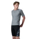 Men's Enduraflex Short Sleeve Suntop - Coin Grey & Electric Lime