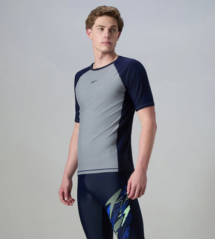 Men's Enduraflex Short Sleeve Suntop - Coin Grey & True Navy