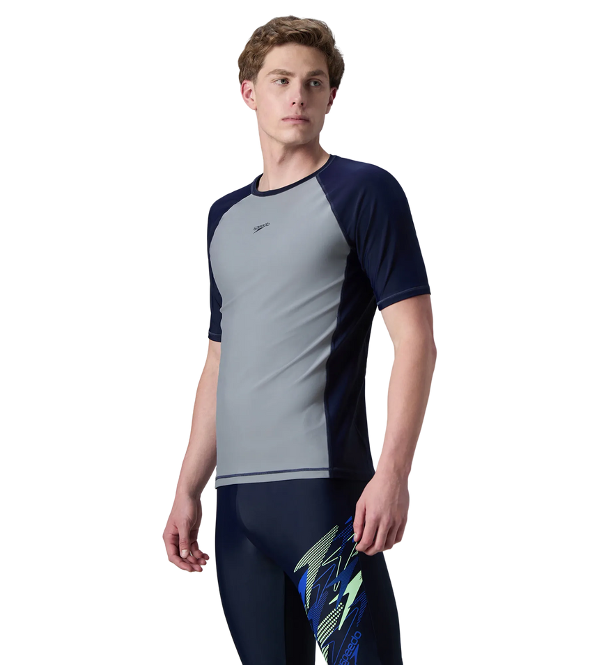 Men's Enduraflex Short Sleeve Suntop - Coin Grey & True Navy