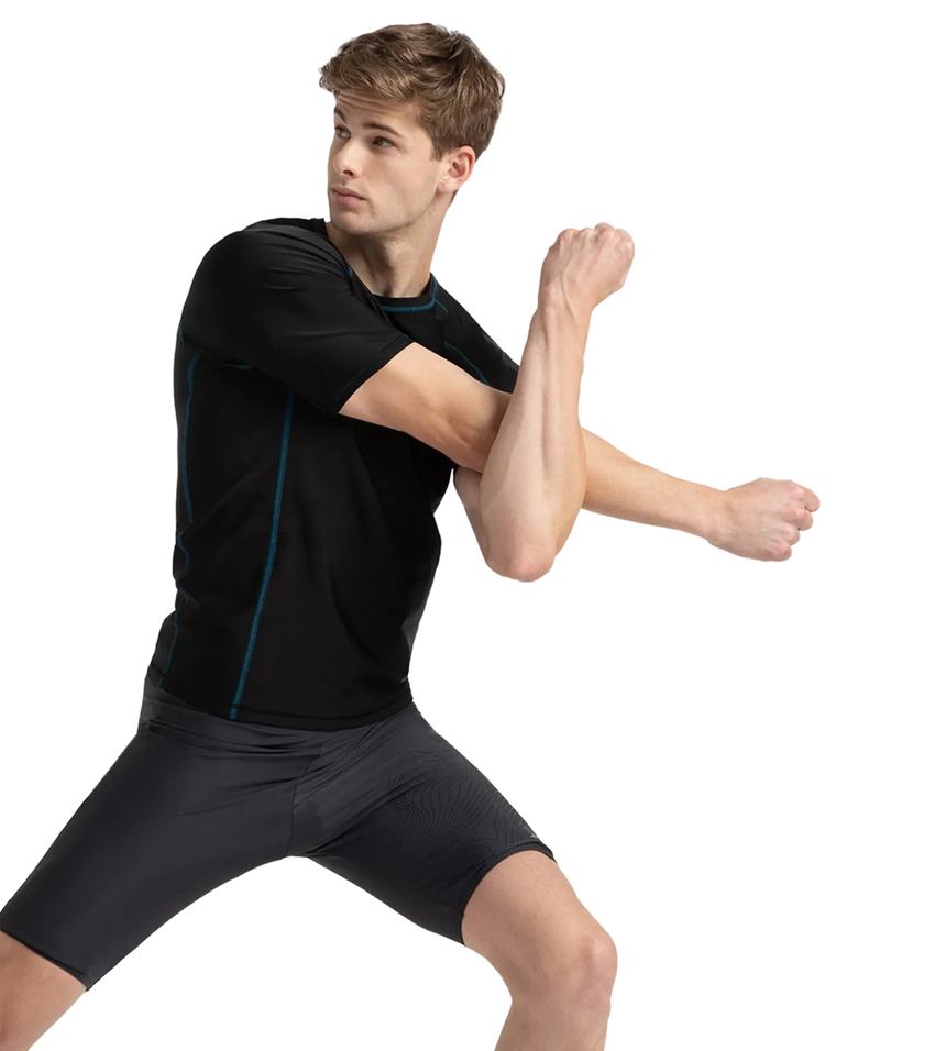 Men's Endurance 10 Short Sleeve Suntop - Black & Darkteal