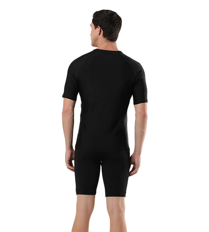 Men's Endurance  Short Sleeve Suntop - Darkteal  &  Black_4