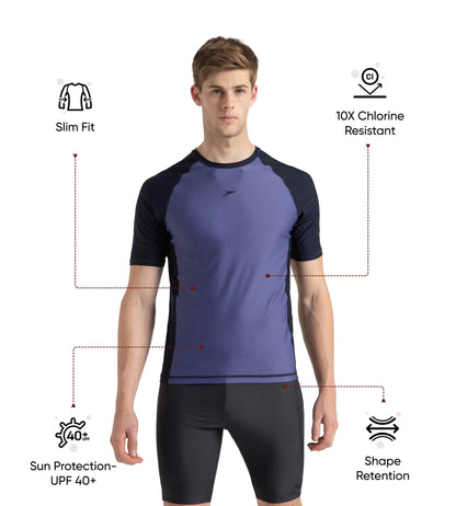Men's Endura Brite Short Sleeve Suntop - Hapuna Blue & True Navy