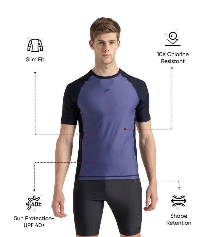 Men's Endura Brite Short Sleeve Suntop - Hapuna Blue & True Navy