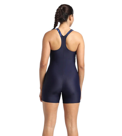 Women's Endurance Hyperboom Splice Legsuit Swimwear  - Truenavy  &  Truecobalt_4