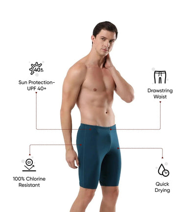 Men's Endurance+ Essential Jammer - Darkteal & White