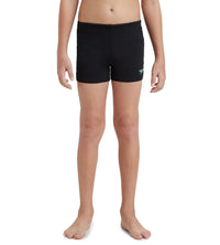 Boy's Recycled Endurance+ Quick Dry Essential Aquashort - Black & Harlequin Green