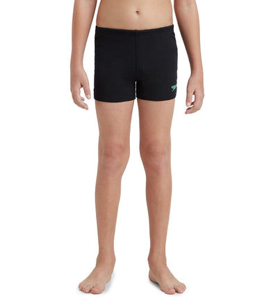 Boy's Recycled Endurance+ Quick Dry Essential Aquashort - Black & Harlequin Green
