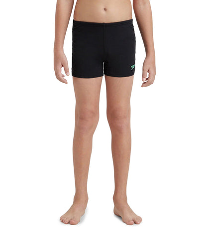Boy's Recycled Endurance+ Quick Dry Essential Aquashort - Black & Harlequin Green