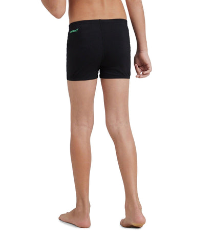 Boy's Recycled Endurance+ Quick Dry Essential Aquashort - Black & Harlequin Green