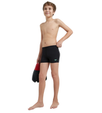 Boy's Recycled Endurance+ Quick Dry Essential Aquashort - Black & Harlequin Green