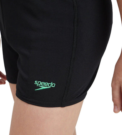 Boy's Recycled Endurance+ Quick Dry Essential Aquashort - Black & Harlequin Green