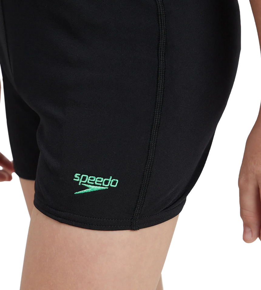 Boy's Recycled Endurance+ Quick Dry Essential Aquashort - Black & Harlequin Green