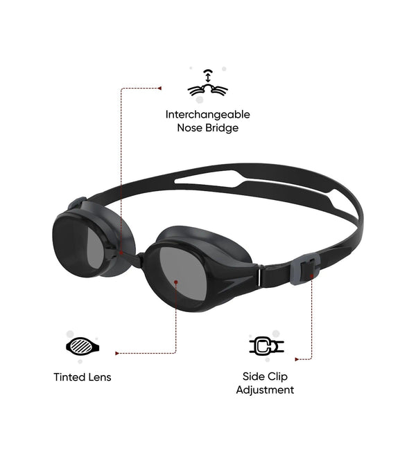 Buy Speedo Hydropure Goggle Black Grey Equipment Online Speedo India