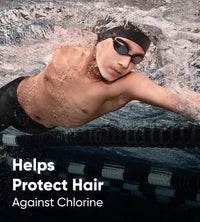 Unisex Kids Long Hair Chlorine Resistant Swim Cap For Boys and Girls - Pink & Blue