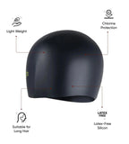 Unisex Kids Long Hair Chlorine Resistant Swim Cap For Boys and Girls - Black & Green