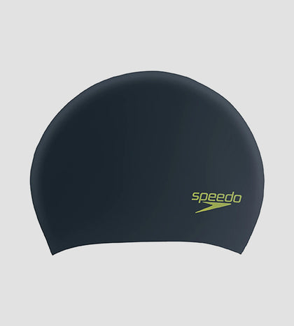 Unisex Kids Long Hair Chlorine Resistant Swim Cap For Boys and Girls - Black & Green