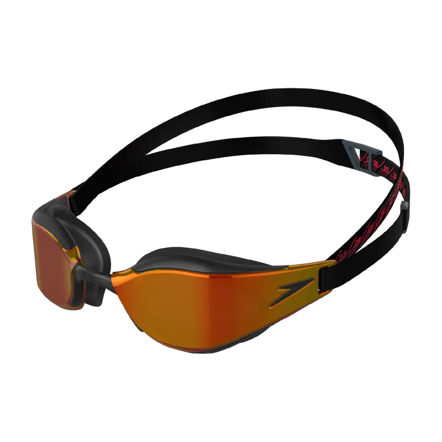 Unisex Adult Fastskin Hyper Elite Hydroscopic Curved Mirror Lens Swim Goggles - Black & Gold