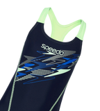 Gir's Endurance10 Medley Print Muscleback V-Cut One Piece Swimsuit - True Navy & Pale Clover