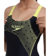Girl's Endurance 10 Medley Logo Muscleback One Piece V-Cut Swimsuit - True Navy & Lemon Drizzle