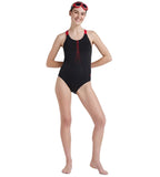Women's Recycled Endurance+ Hydropro One Piece Swimwear - Black & Fed Red