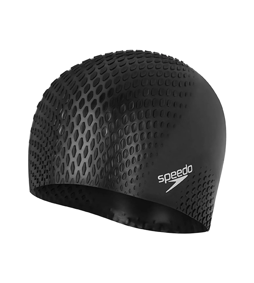 Unisex Adult Bubble Active+ Swim Cap For Men and Women - Black