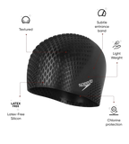 Unisex Adult Bubble Active+ Swim Cap For Men and Women - Black