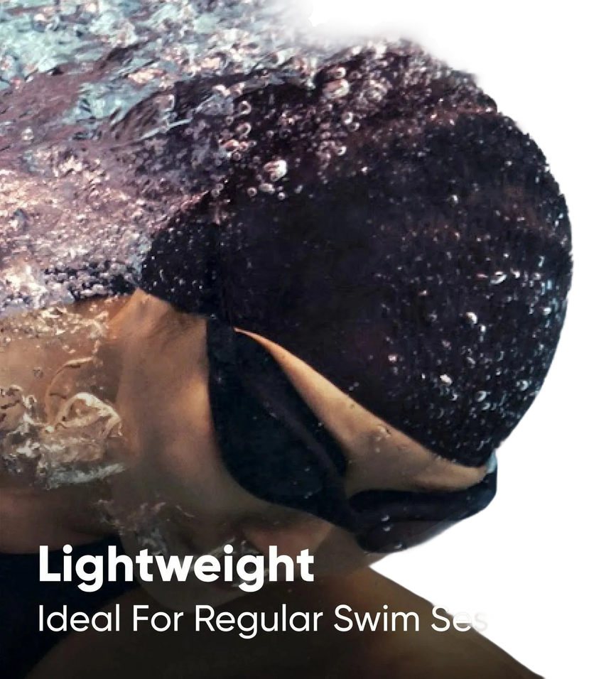 Unisex Adult Bubble Active+ Swim Cap For Men and Women - Black