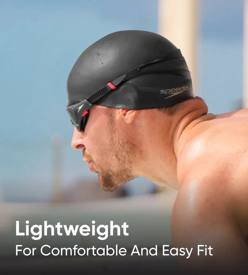 Unisex Adult Bubble Active+ Swim Cap For Men and Women - Black