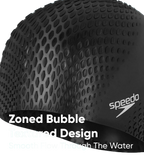 Unisex Adult Bubble Active+ Swim Cap For Men and Women - Black