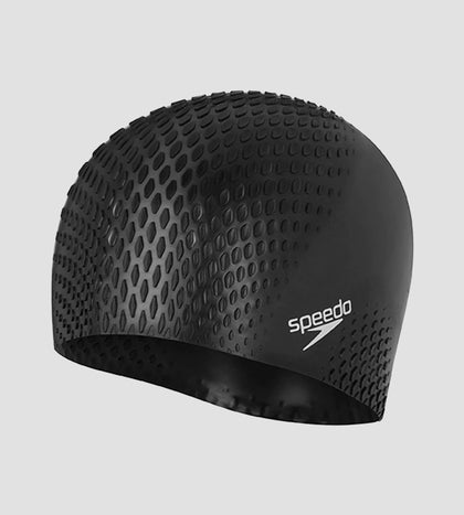Unisex Adult Bubble Active+ Swim Cap For Men and Women - Black