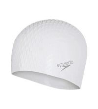 Unisex Bubble Active+ Swim Cap For Men and Women - White