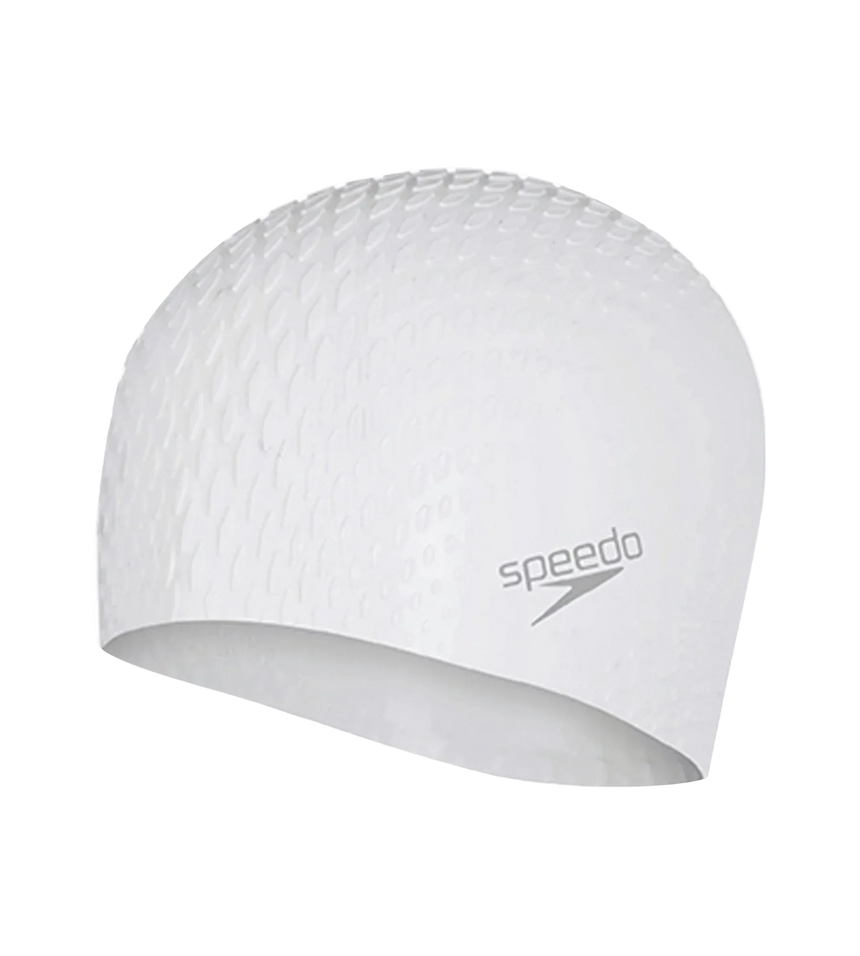 Unisex Bubble Active+ Swim Cap For Men and Women - White
