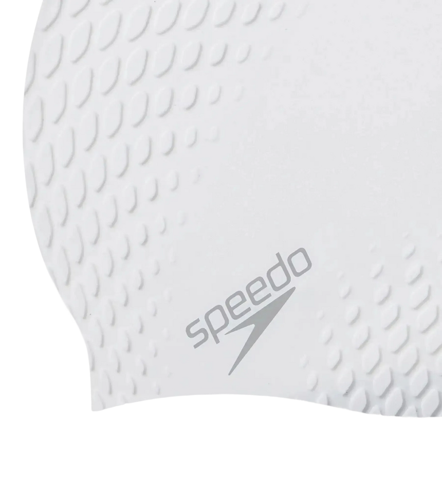 Unisex Bubble Active+ Swim Cap For Men and Women - White