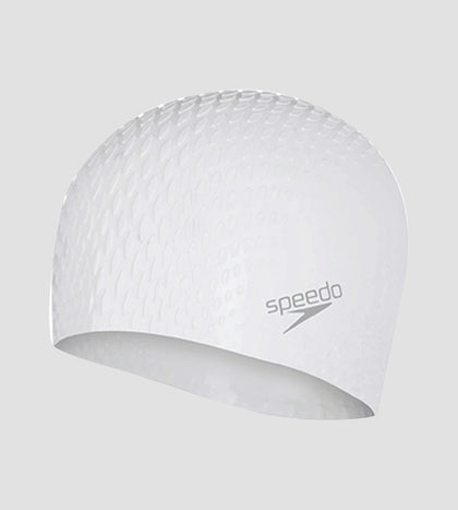 Unisex Bubble Active+ Swim Cap For Men and Women - White