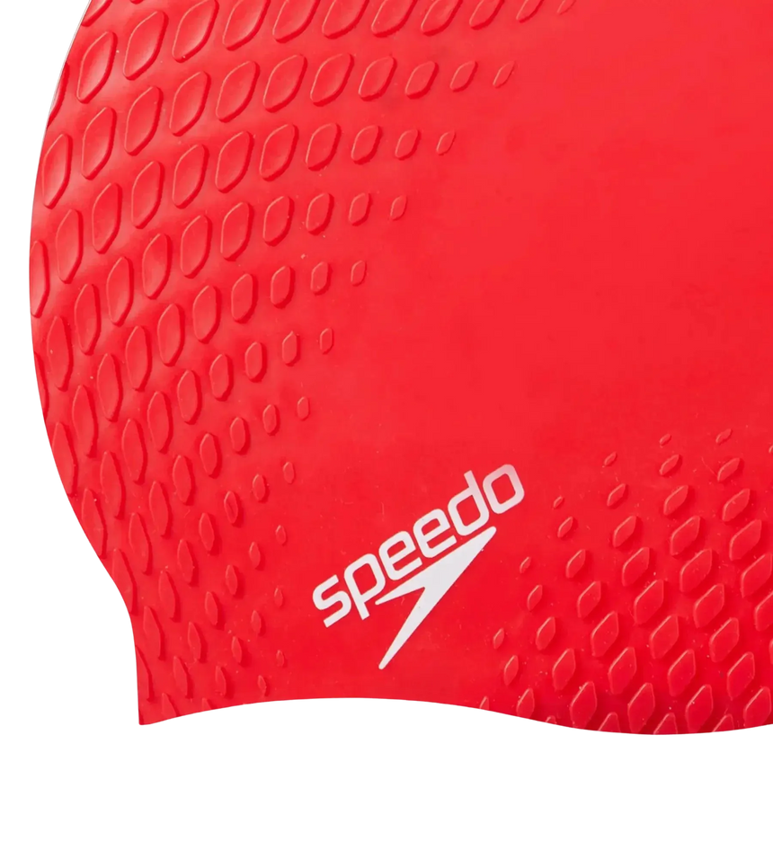 Unisex Bubble Active+ Swim Cap For Men and Women - Red