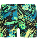 Boys Endurance 10 Jumping Fun Printed Aquashort - Black, Fluo Green & Fluo Yellow