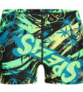 Boys Endurance 10 Jumping Fun Printed Aquashort - Black, Fluo Green & Fluo Yellow