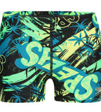 Boys Endurance 10 Jumping Fun Printed Aquashort - Black, Fluo Green & Fluo Yellow