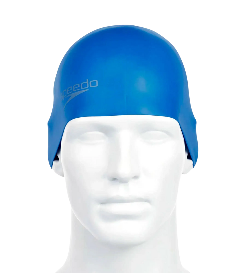 Unisex Moulded Silicone Swim Cap For Men and Women - Blue