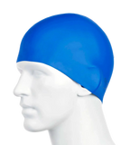 Unisex Moulded Silicone Swim Cap For Men and Women - Blue