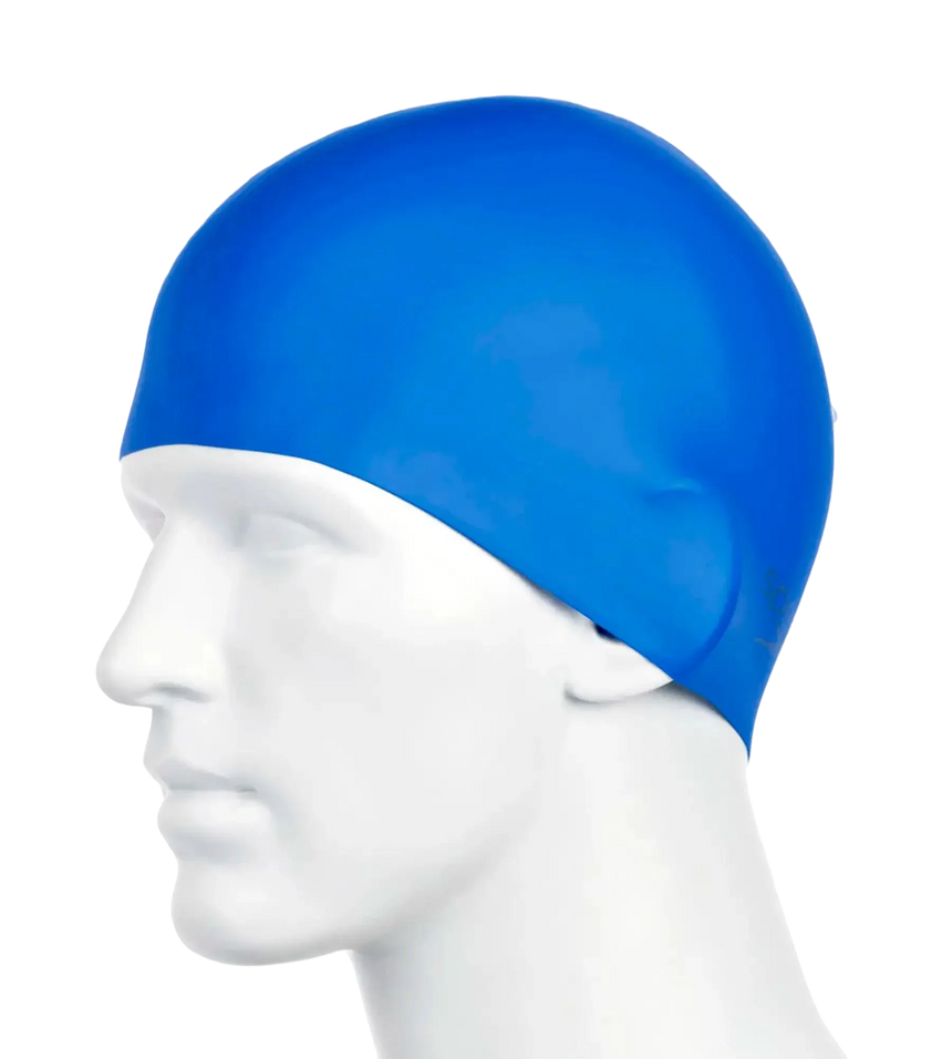 Unisex Moulded Silicone Swim Cap For Men and Women - Blue