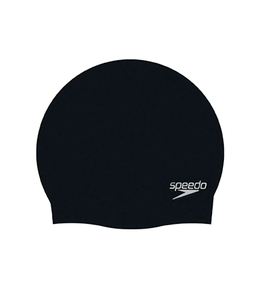 Unisex Moulded Silicone Swim Cap For Men and Women - Black