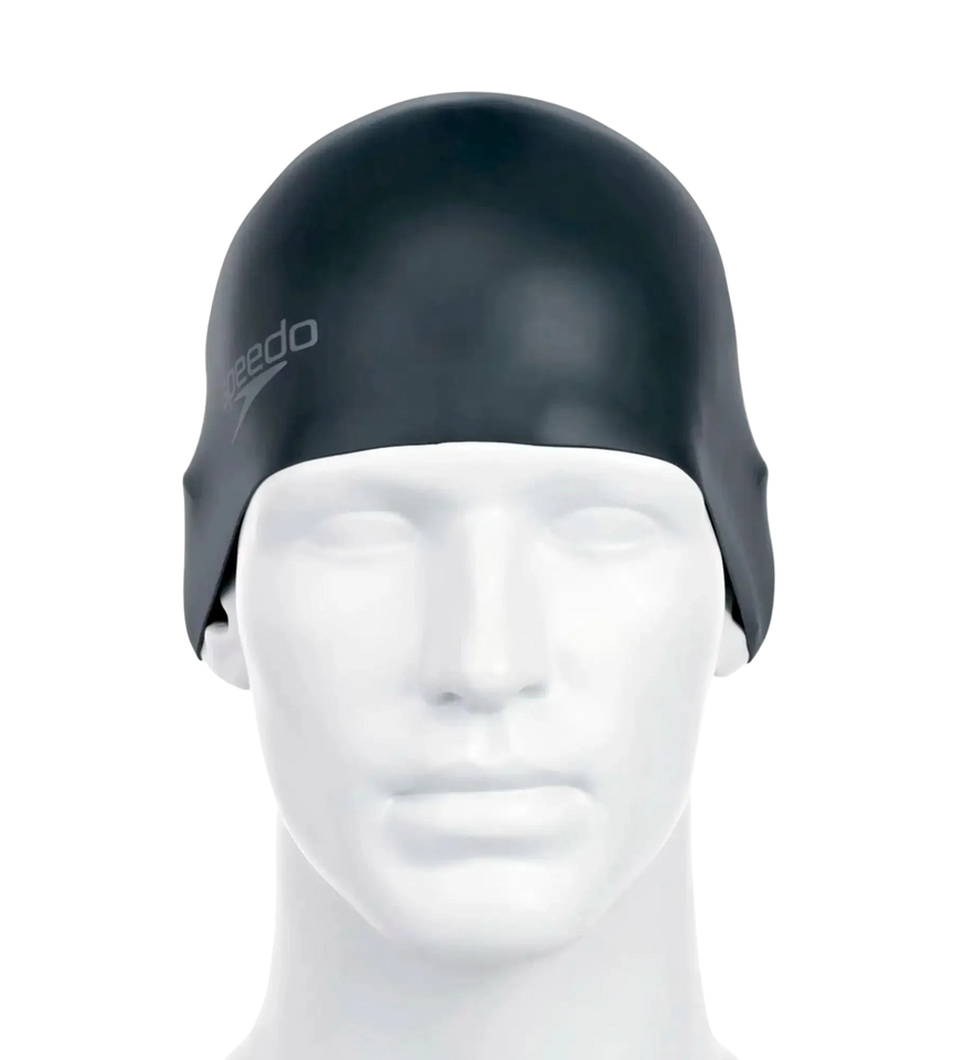 Unisex Moulded Silicone Swim Cap For Men and Women - Black